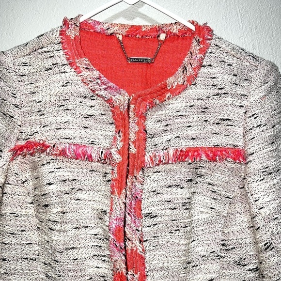 Trina Turk Red White La Brea 3/4 Sleeve Jacket Blazer - Picture 2 of 8